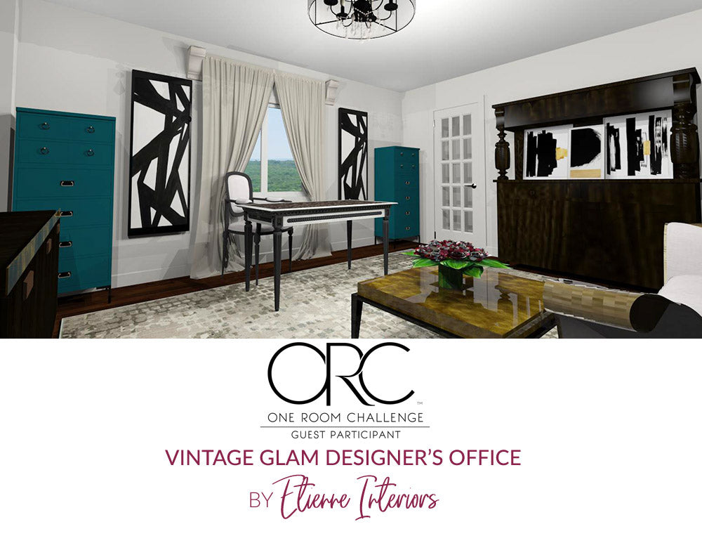 Spring 2018 One Room Challenge / Wk 3 / Vintage Glam Designer's Office
