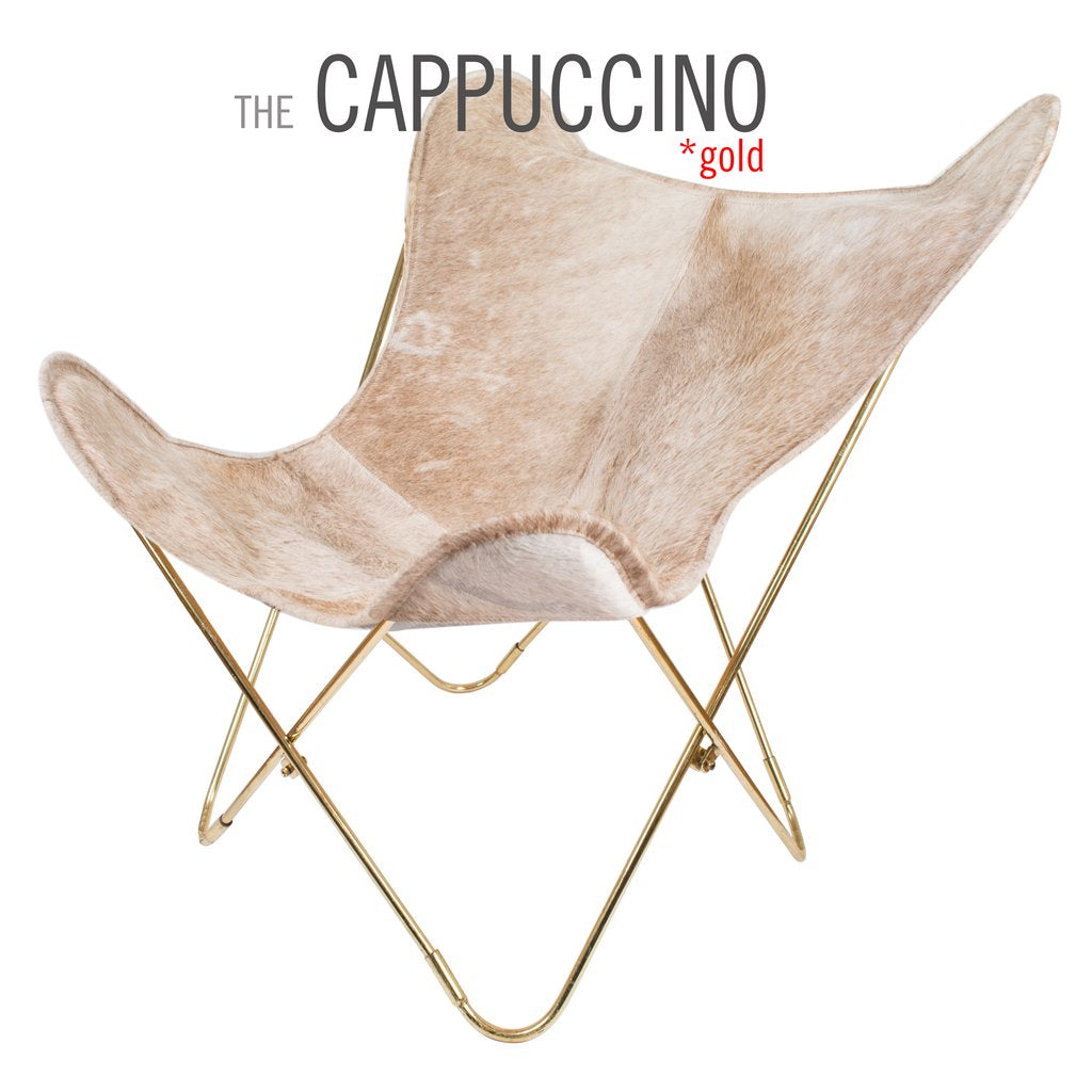 Cappuccino Cowhide Butterfly Leather Chair