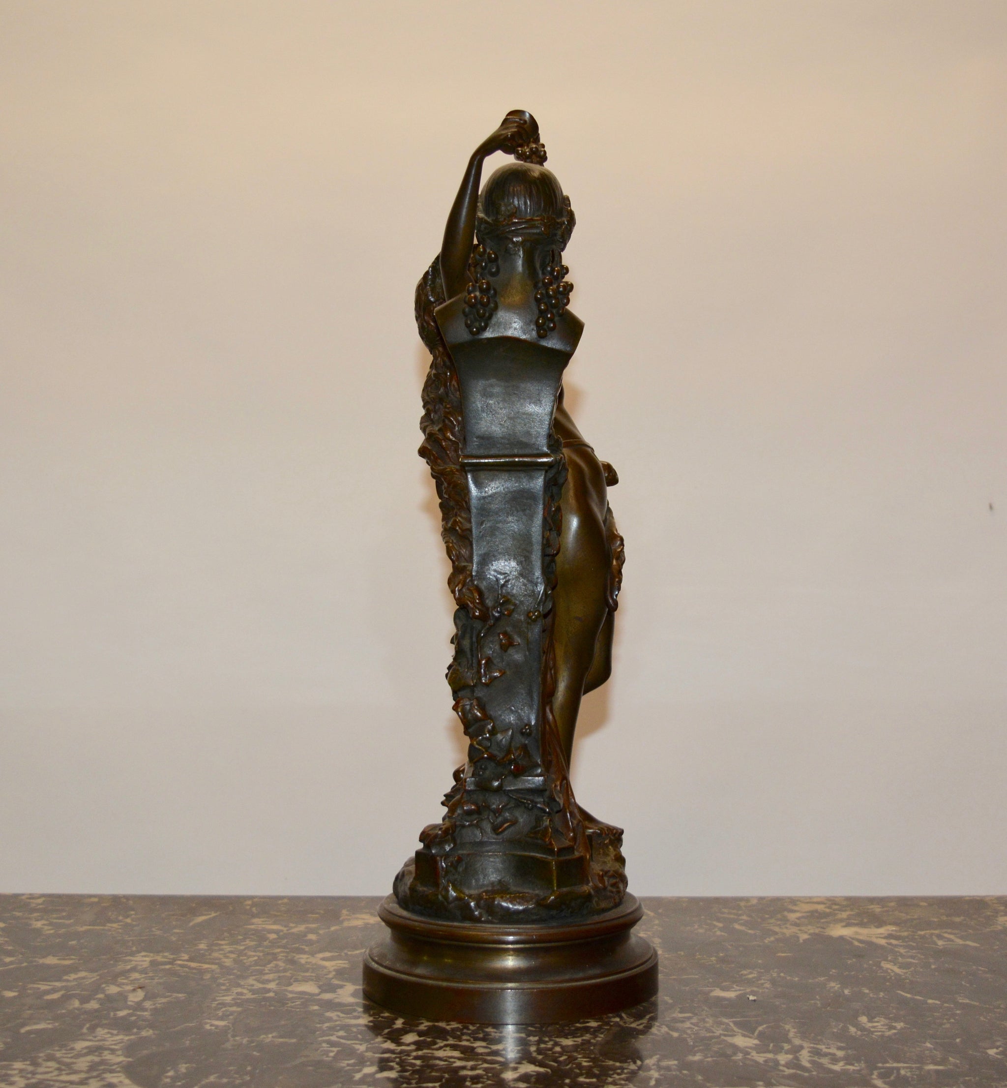 19th Century Bronze Statue "Baccus & Bacchante" by Carrier-Belleuse
