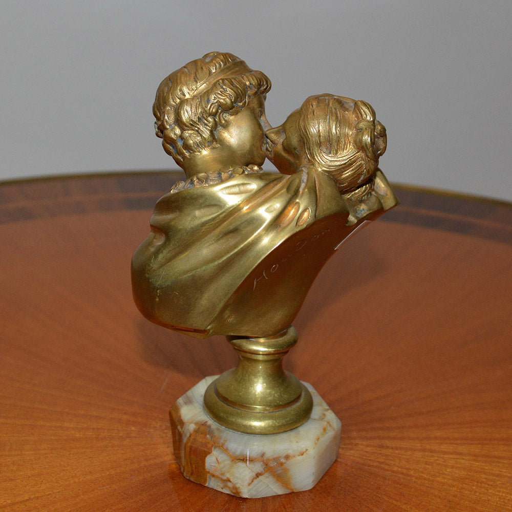 Gilt Bronze Sculpture by Jean Antoine Houdon - Le Baiser Donne ("The Kiss")