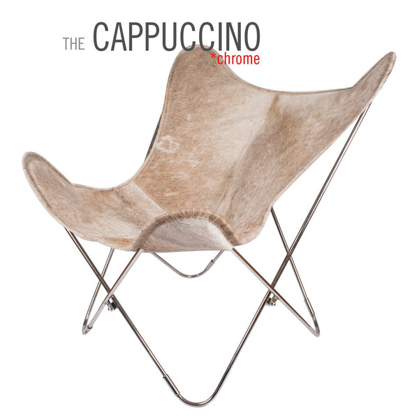 Cappuccino Cowhide Butterfly Leather Chair