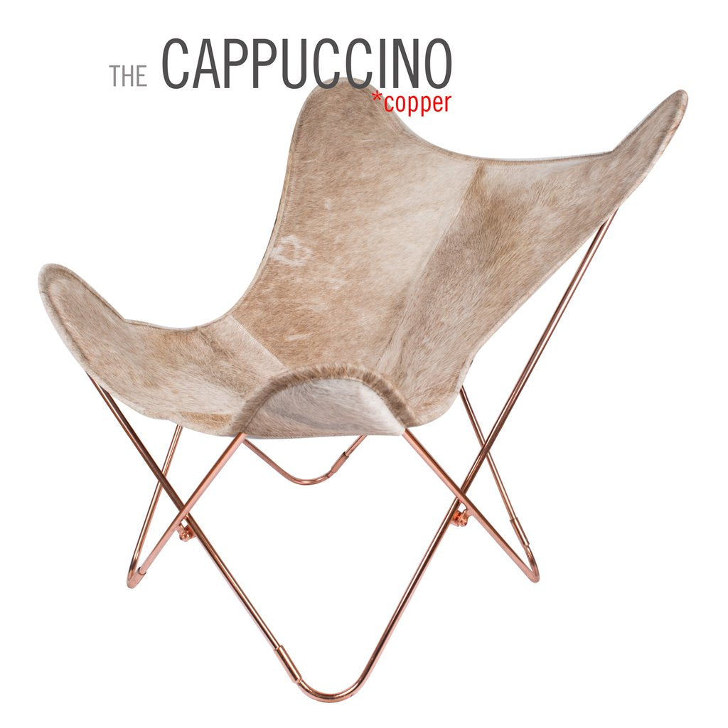 Cappuccino Cowhide Butterfly Leather Chair