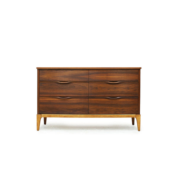 Mid Century Walnut 6 Drawer Dresser