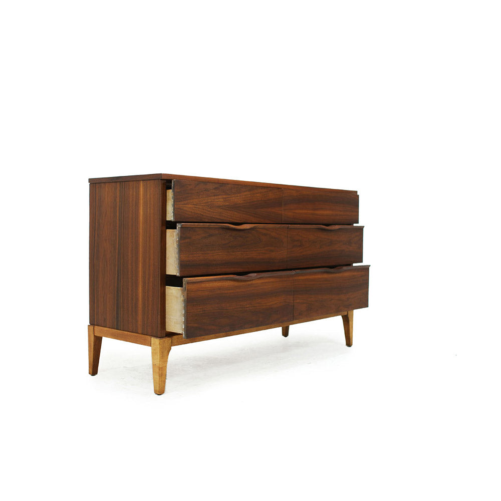 Mid Century Walnut 6 Drawer Dresser
