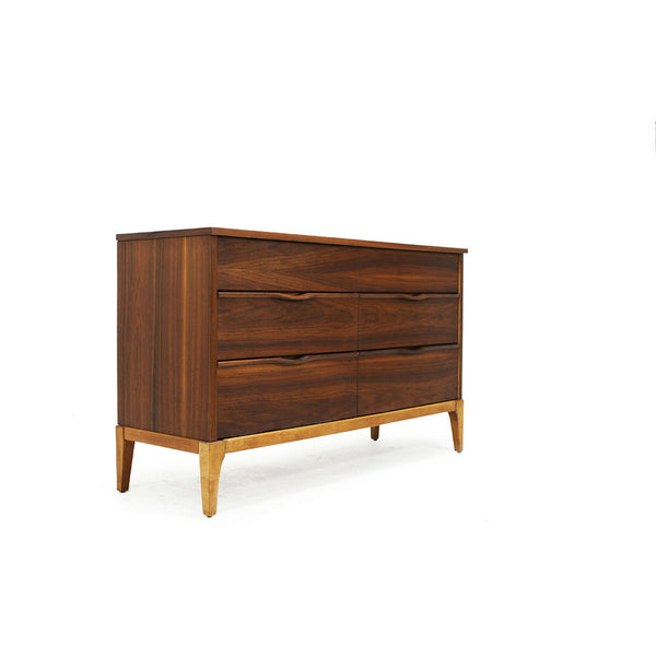 Mid Century Walnut 6 Drawer Dresser