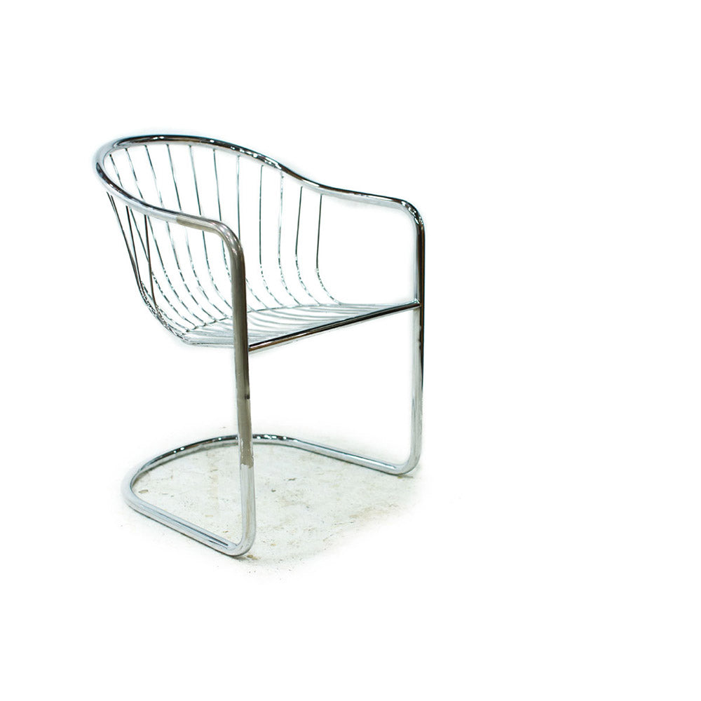 Pair of Chrome Cantilever Chairs in the style of Milo Baughman