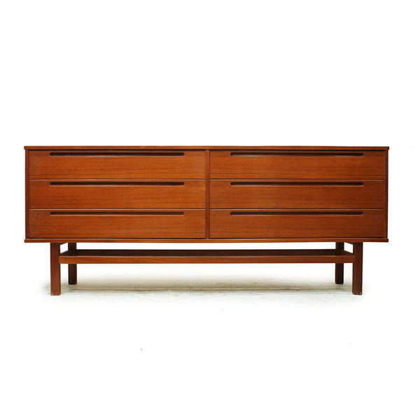 1960's Teak 6 Drawer Dresser Designed by Nils Jonnson