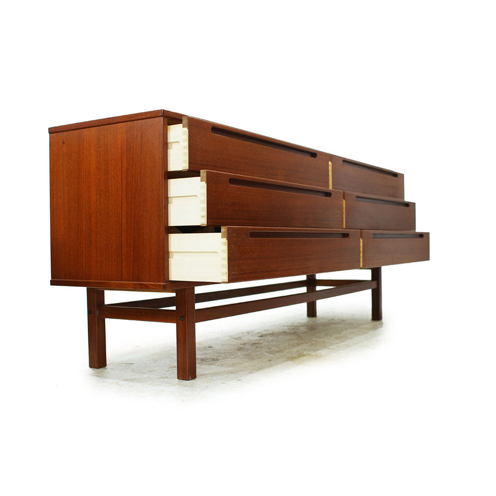 1960's Teak 6 Drawer Dresser Designed by Nils Jonnson