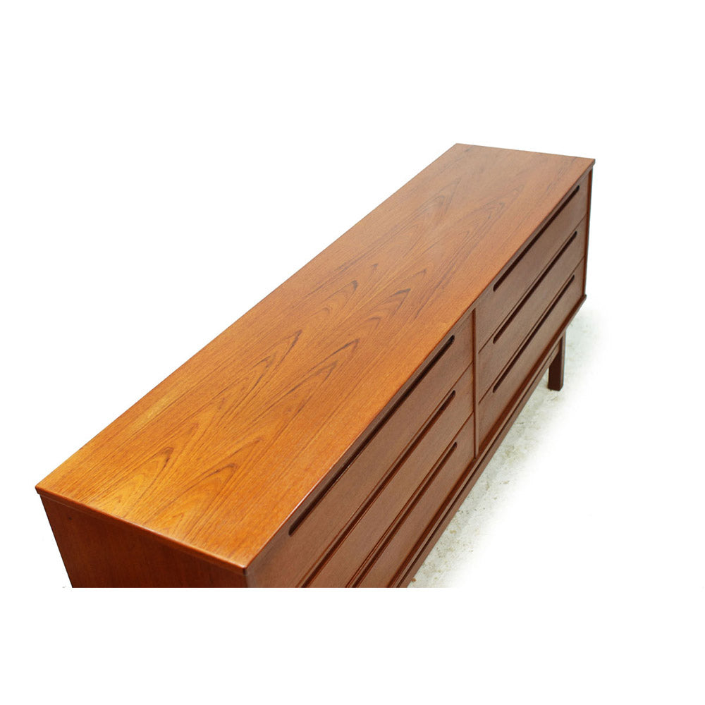 1960's Teak 6 Drawer Dresser Designed by Nils Jonnson