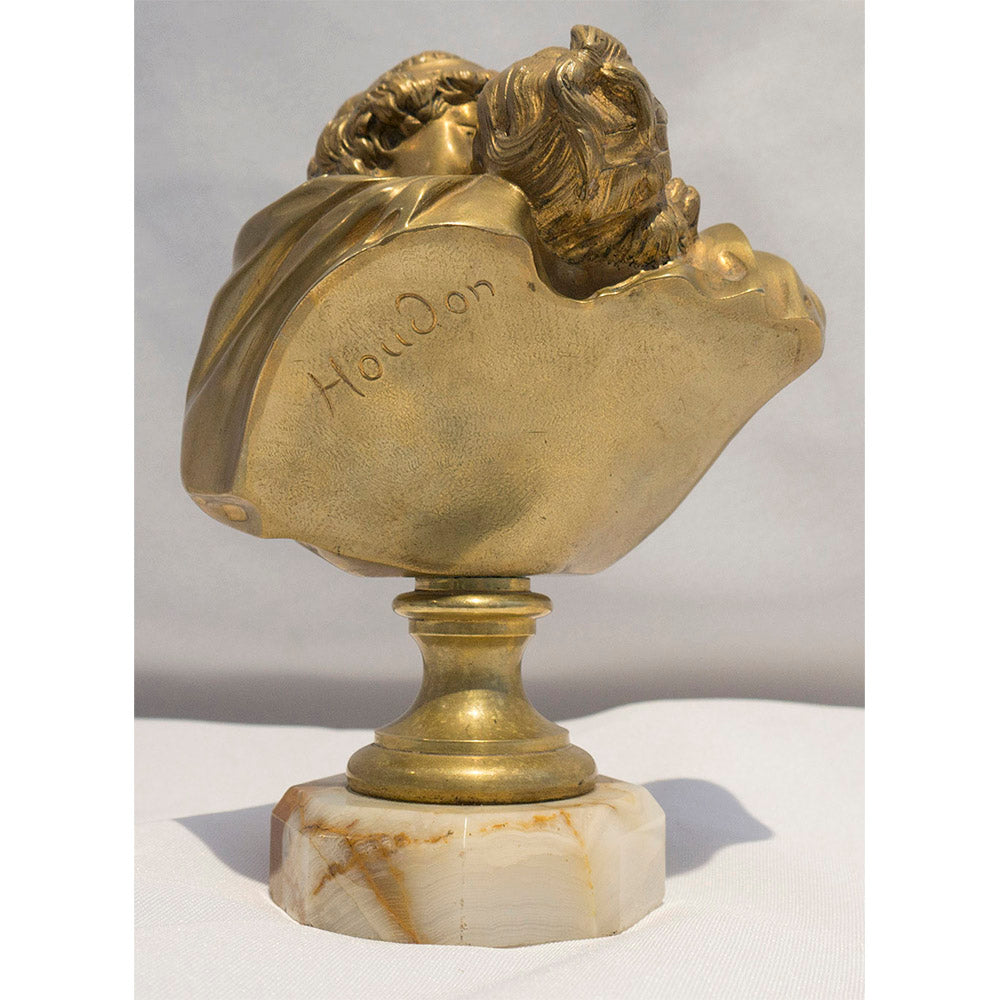 Gilt Bronze Sculpture by Jean Antoine Houdon - Le Baiser Donne ("The Kiss")