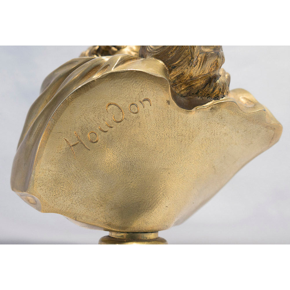 Gilt Bronze Sculpture by Jean Antoine Houdon - Le Baiser Donne ("The Kiss")