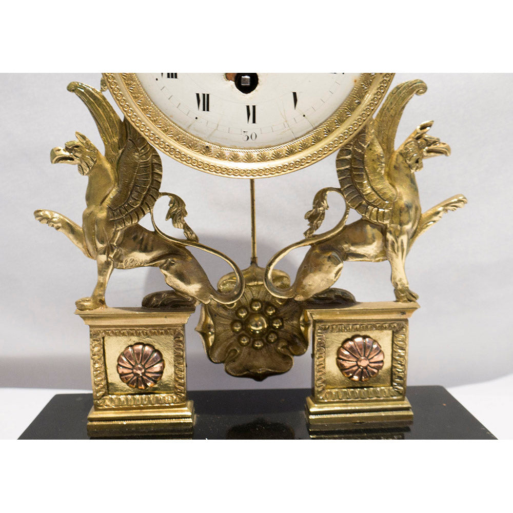 19th Century Gilt Bronze 'Egyptian Revival' Empire Clock
