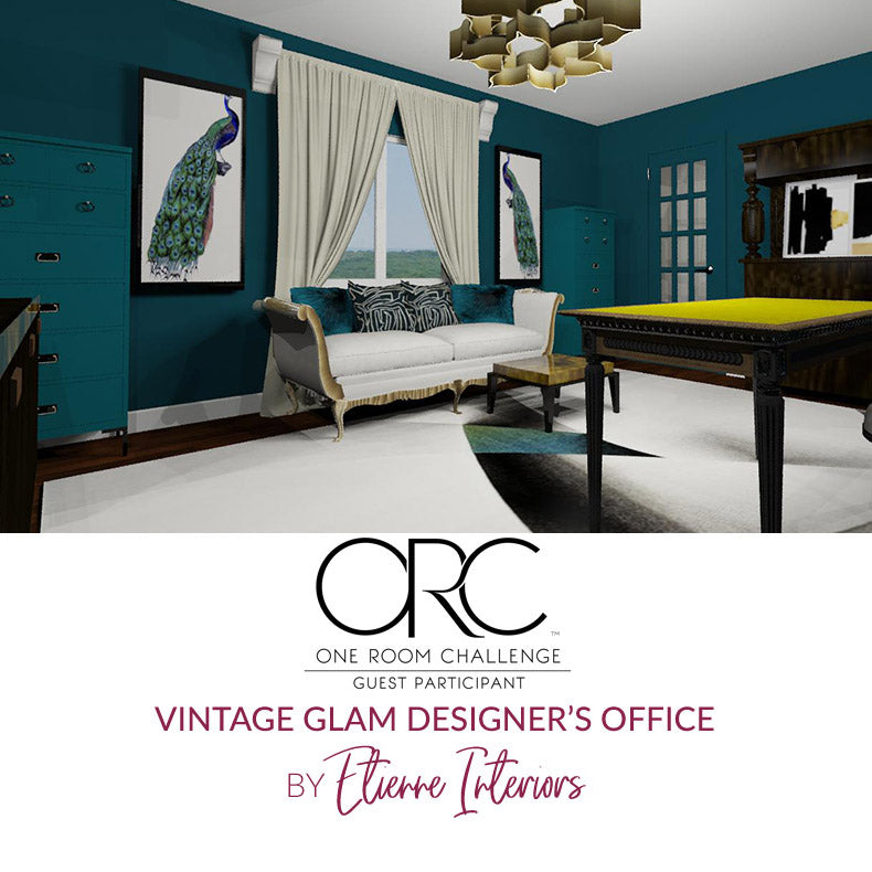 Spring 2018 One Room Challenge / Wk 5 / Vintage Glam Designer's Office