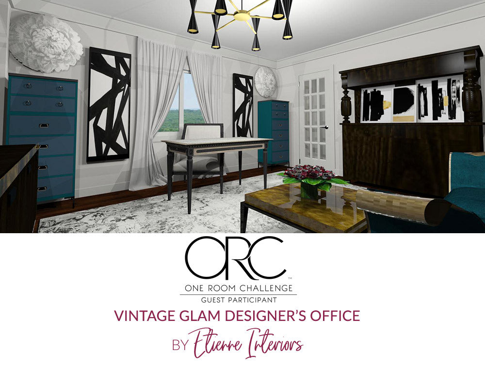 Spring 2018 One Room Challenge / Wk 2 / Vintage Glam Designer's Office