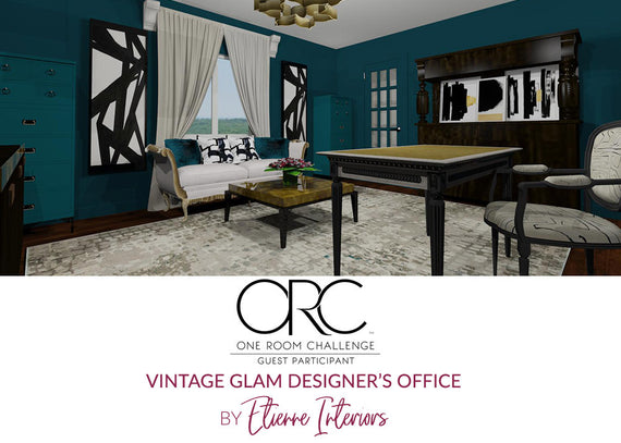 Spring 2018 One Room Challenge / Wk 4 / Vintage Glam Designer's Office