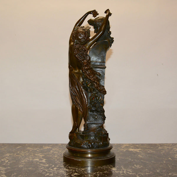 19th Century Bronze Statue "Baccus & Bacchante" by Carrier-Belleuse