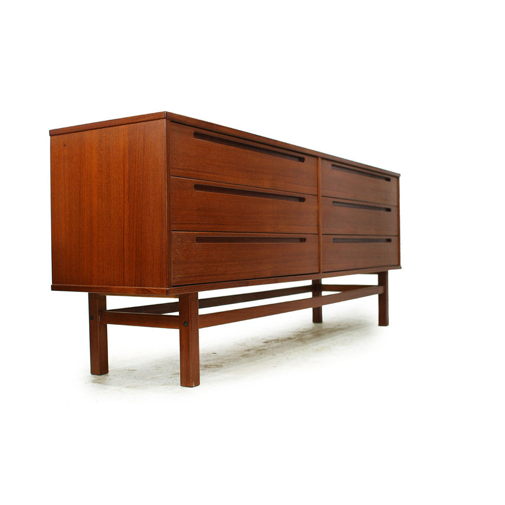 1960's Teak 6 Drawer Dresser Designed by Nils Jonnson