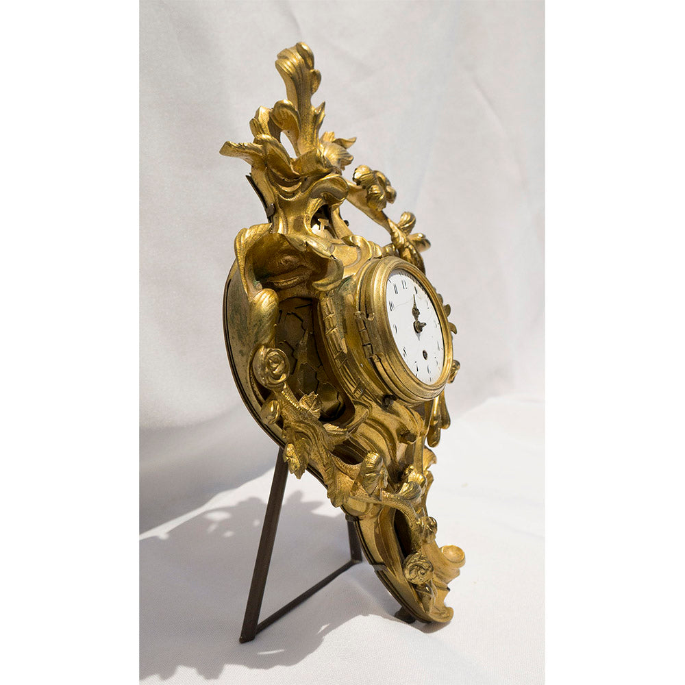Rare 19th Century Louis XV Bronze Cartel Clock