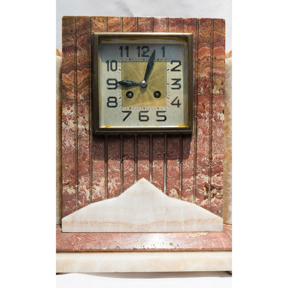 1930s Large Art Deco Marble Clock